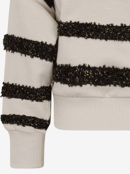 BALMAIN Kids Girls Striped Sweatshirt