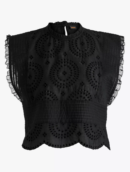 BOSS Broderie Crop Top