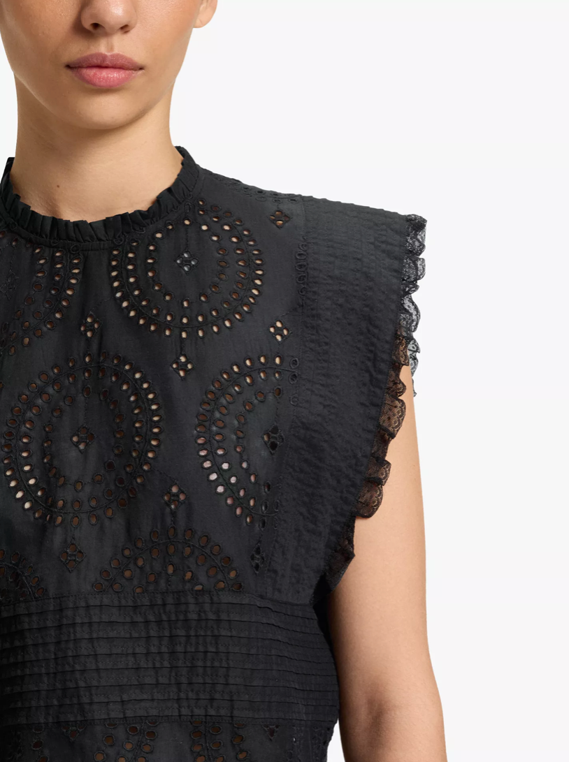 BOSS Broderie Crop Top