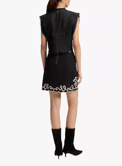 BOSS Broderie Crop Top