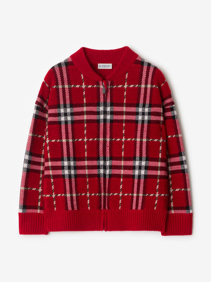 BURBERRY KIDS  Check Knitted Top