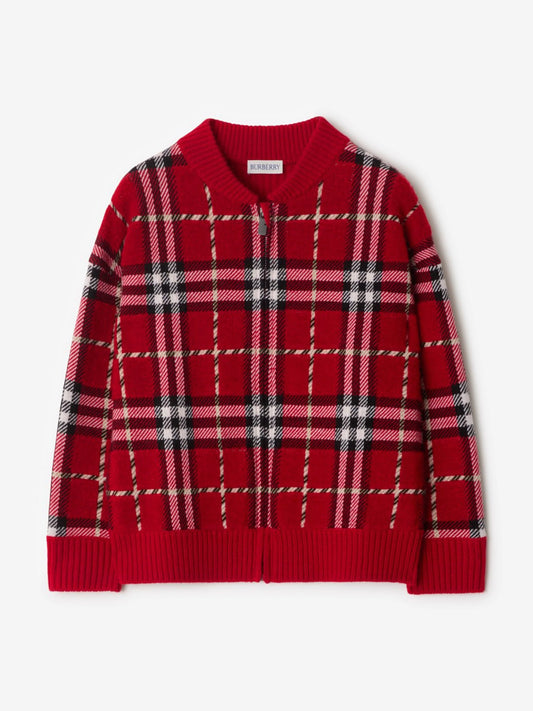 BURBERRY KIDS  Check Knitted Top