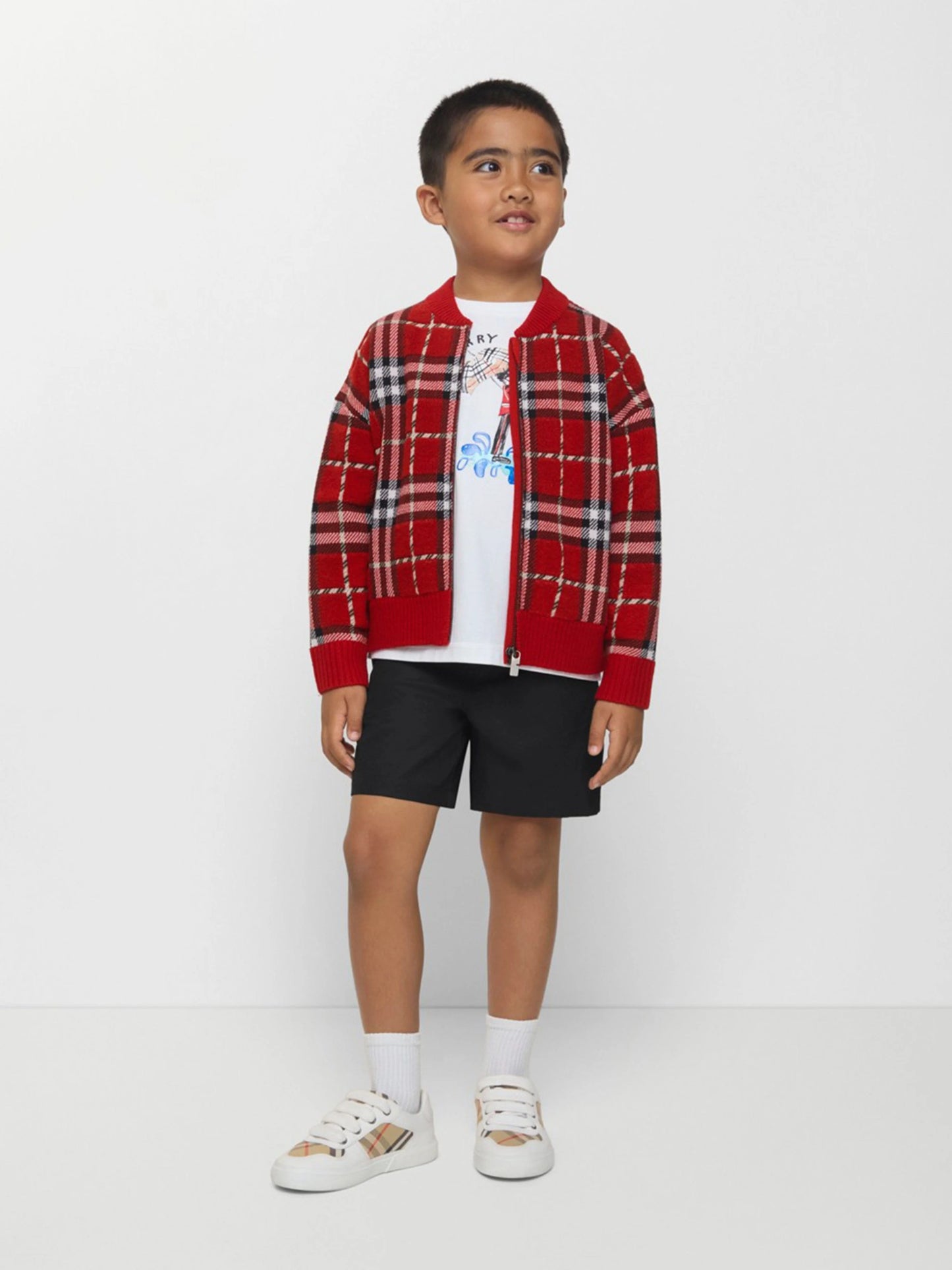 BURBERRY KIDS  Check Knitted Top