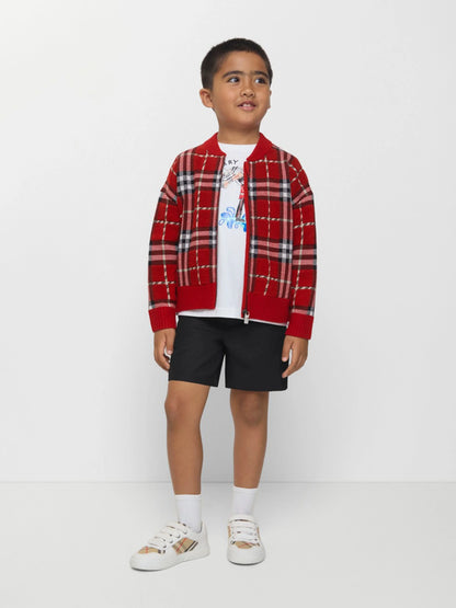 BURBERRY KIDS  Check Knitted Top