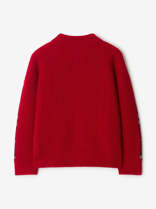 BURBERRY KIDS  Check Knitted Top