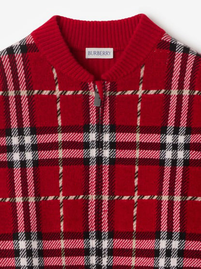 BURBERRY KIDS  Check Knitted Top