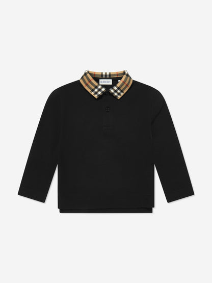 BURBERRY KIDS Long Sleeve Polo Shirt