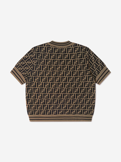 FENDI KIDS FF Logo Knitted Top