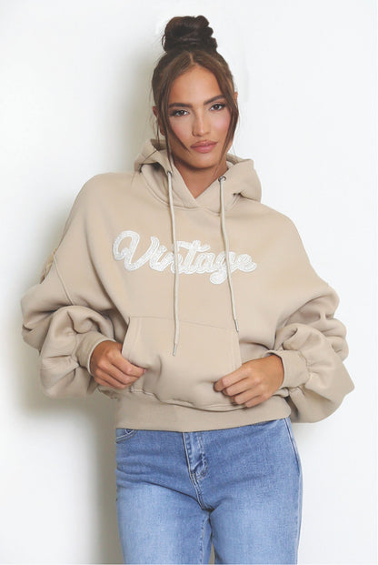 Ruched Sleeve Hoodie