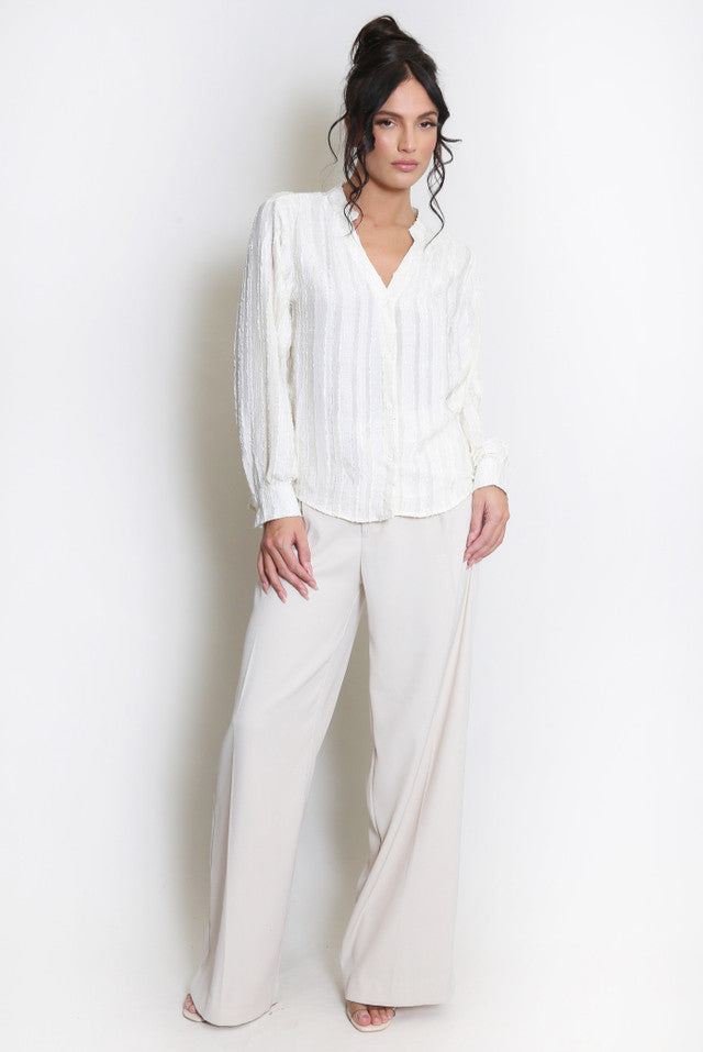 Soft Texture Button Blouse