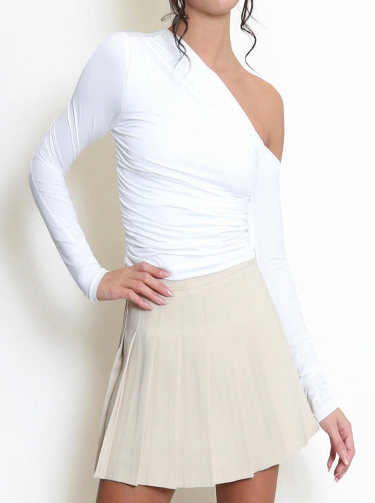 Crop Asymmetric Neckline