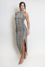 Load image into Gallery viewer, Leopard Denim Midi Dress
