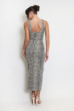 Load image into Gallery viewer, Leopard Denim Midi Dress
