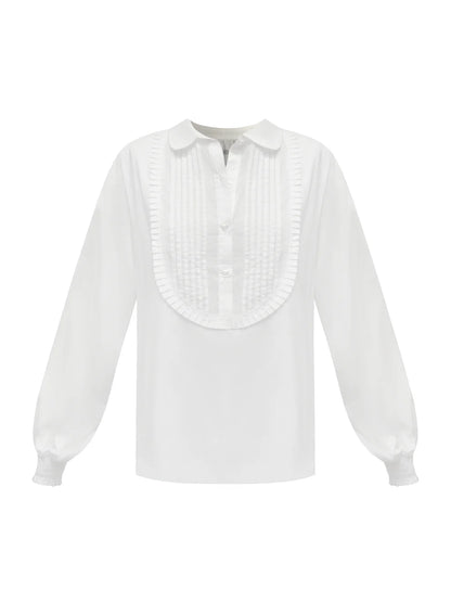 NRBY Jenna Cotton Pleated Shirt