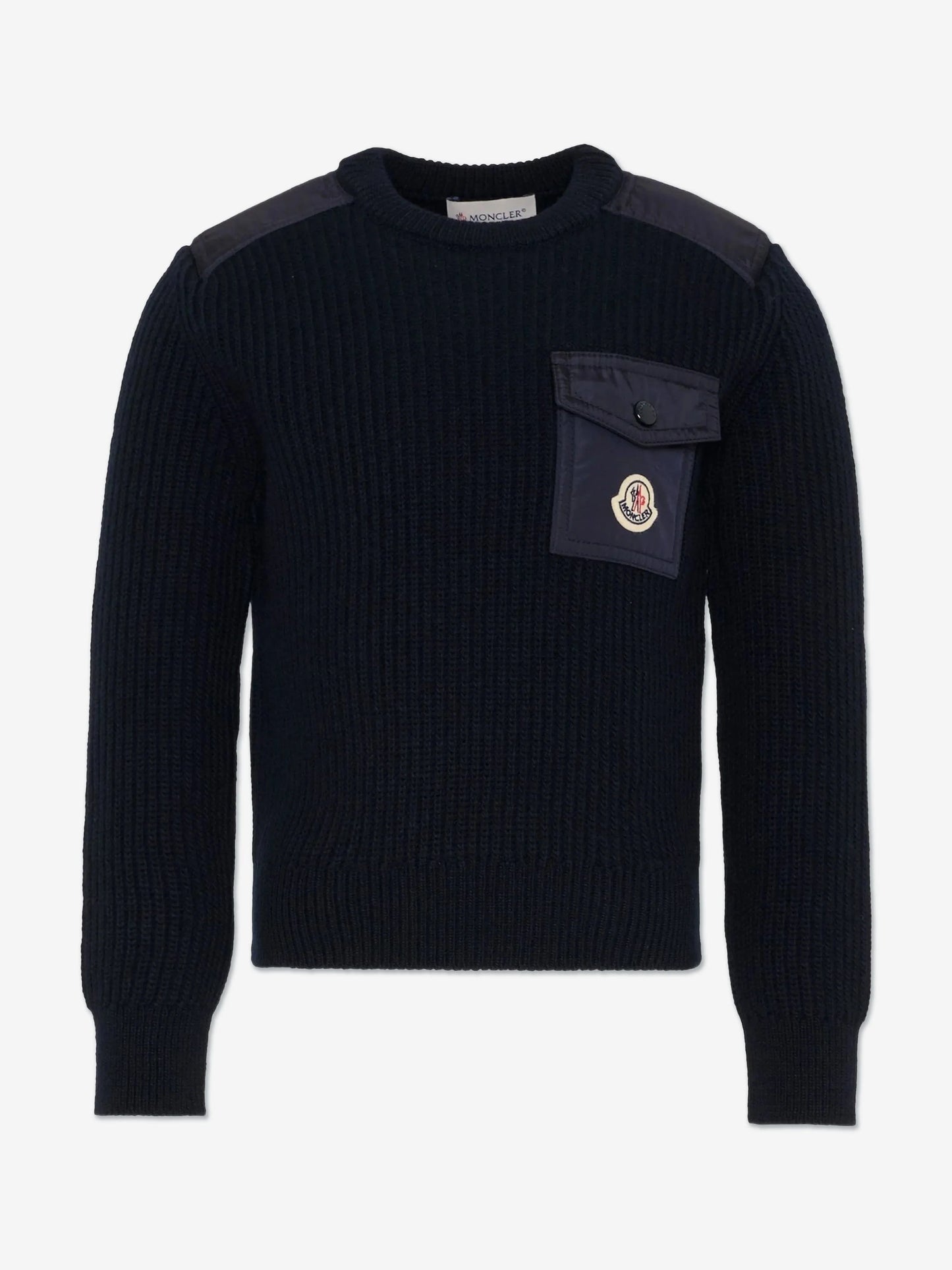 MONCLER ENFANT Wool Logo Pocket Jumper