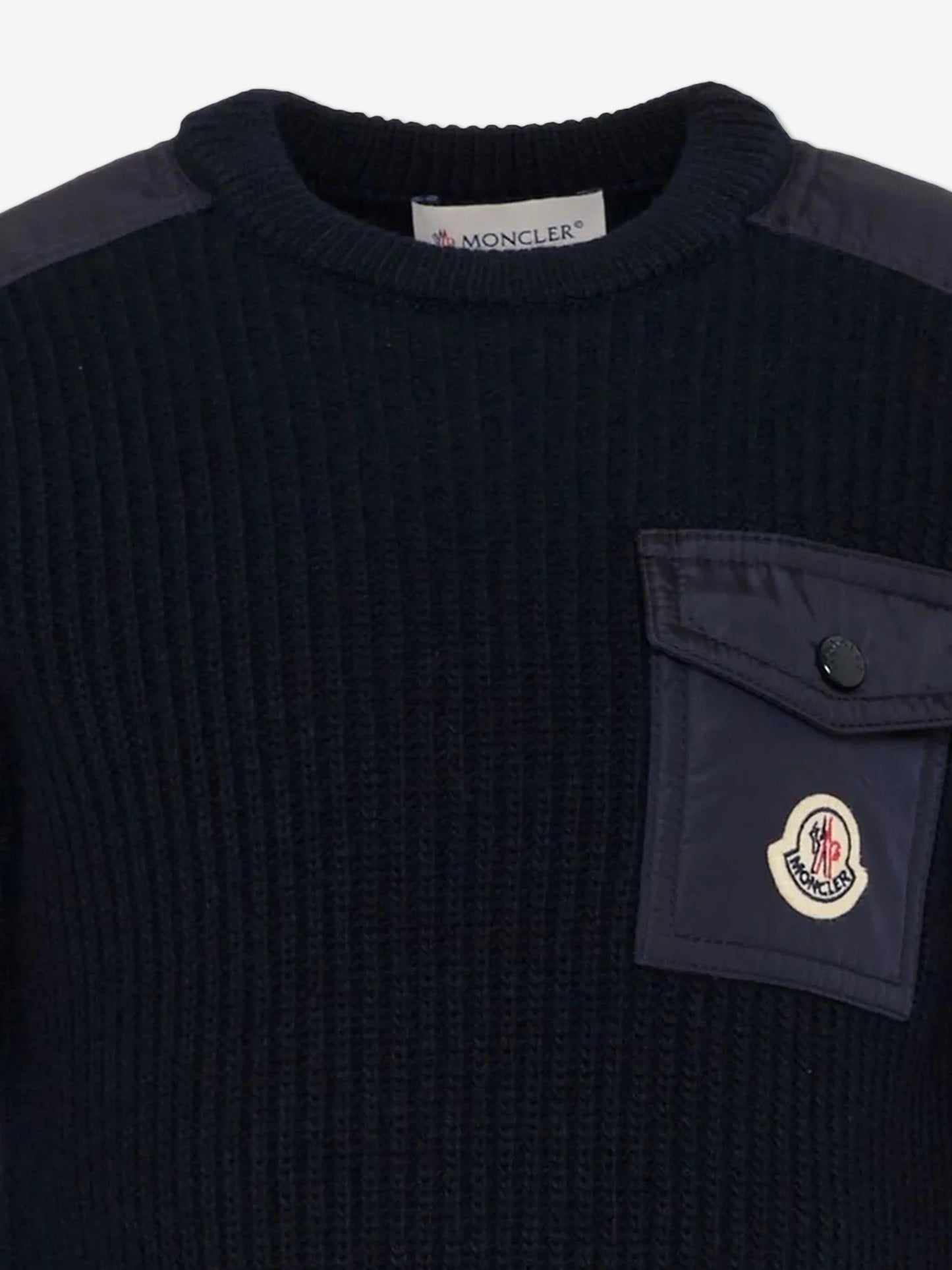 MONCLER ENFANT Wool Logo Pocket Jumper