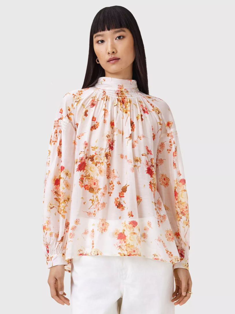 AllSaints Pearla Floral Silk Top