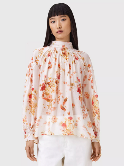 AllSaints Pearla Floral Silk Top