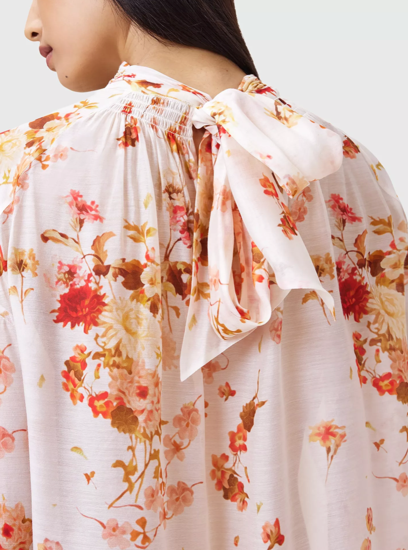 AllSaints Pearla Floral Silk Top