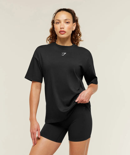 GymShark Power Oversized T-Shirt Black