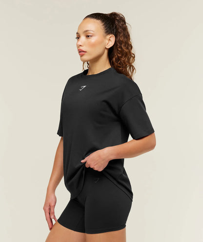 GymShark Power Oversized T-Shirt Black