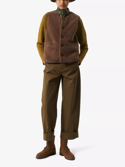 SOEUR Fusil teddy-textured faux-fur gilet