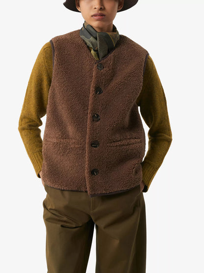 SOEUR Fusil teddy-textured faux-fur gilet