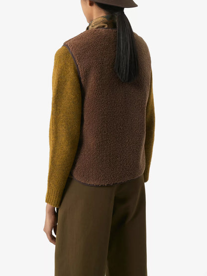 SOEUR Fusil teddy-textured faux-fur gilet