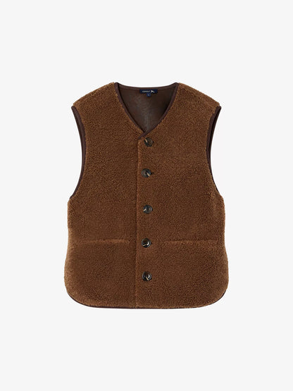SOEUR Fusil teddy-textured faux-fur gilet
