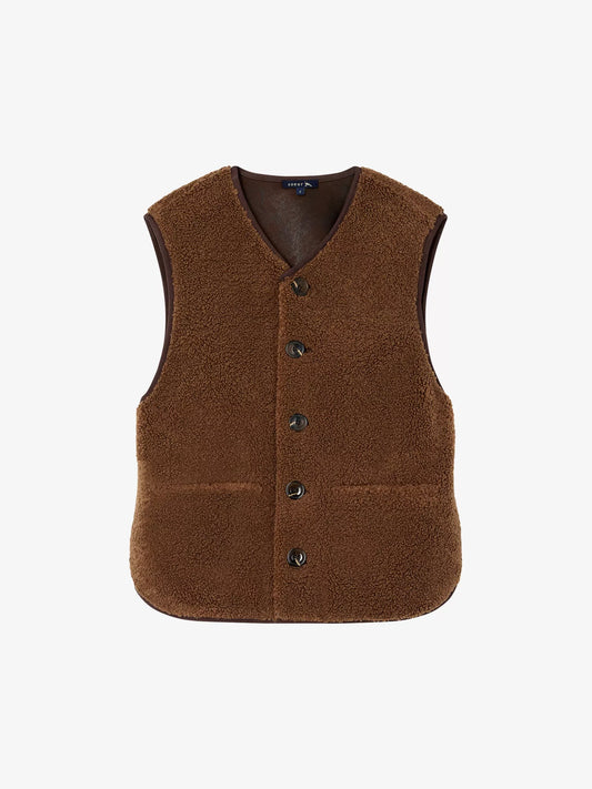 SOEUR Fusil teddy-textured faux-fur gilet