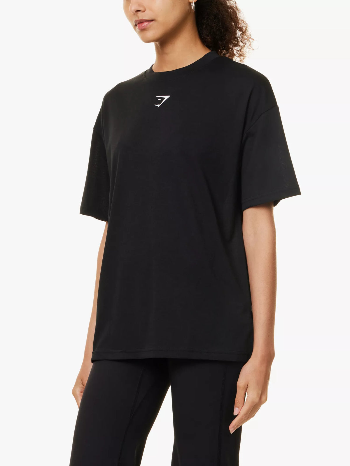 GYMSHARK print oversized T-shirt (Black)