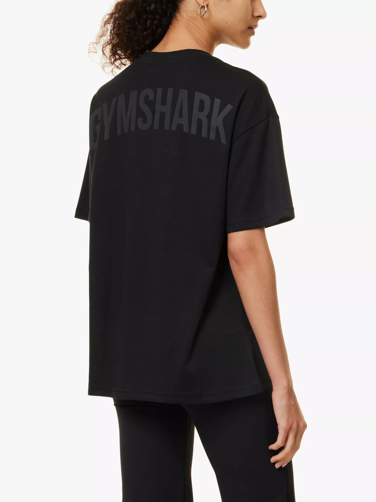 GYMSHARK print oversized T-shirt (Black)