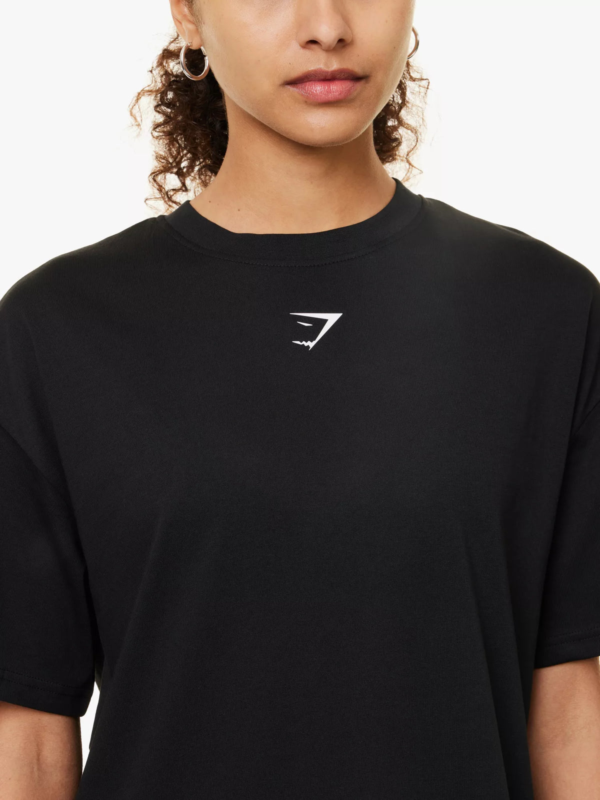 GYMSHARK print oversized T-shirt (Black)