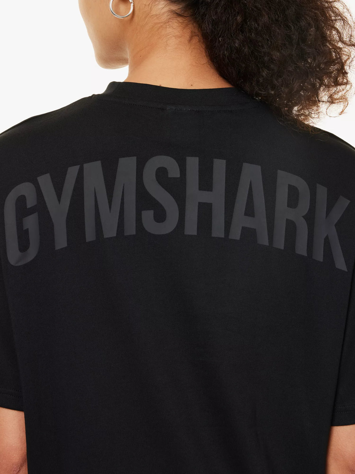 GYMSHARK print oversized T-shirt (Black)