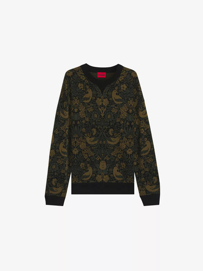 HUGO Tapestry Jacquard Knitted Sweater