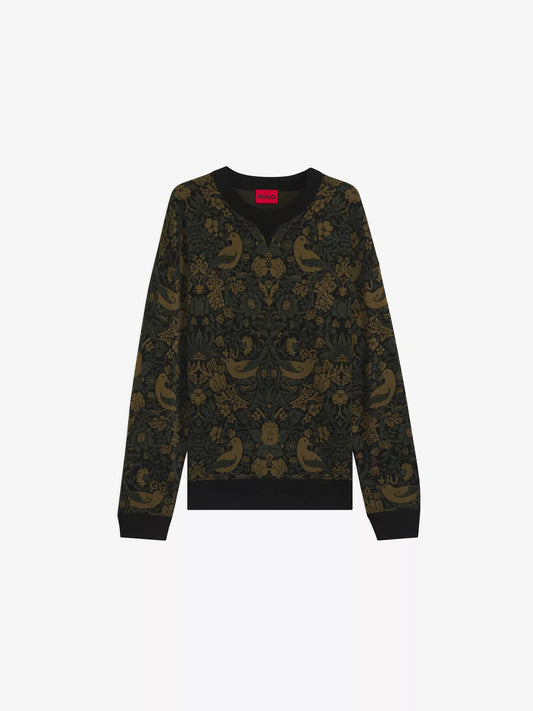 HUGO Tapestry Jacquard Knitted Sweater