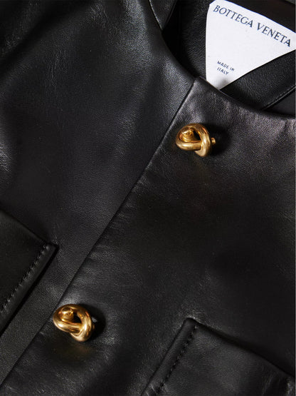 BOTTEGA VENETA Knot Patch Pocket Leather Jacket