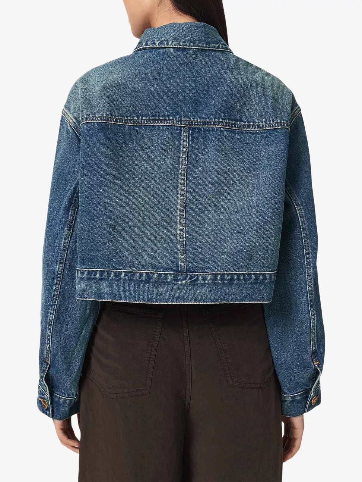 ALLSAINTS Cropped Length Denim Jacket