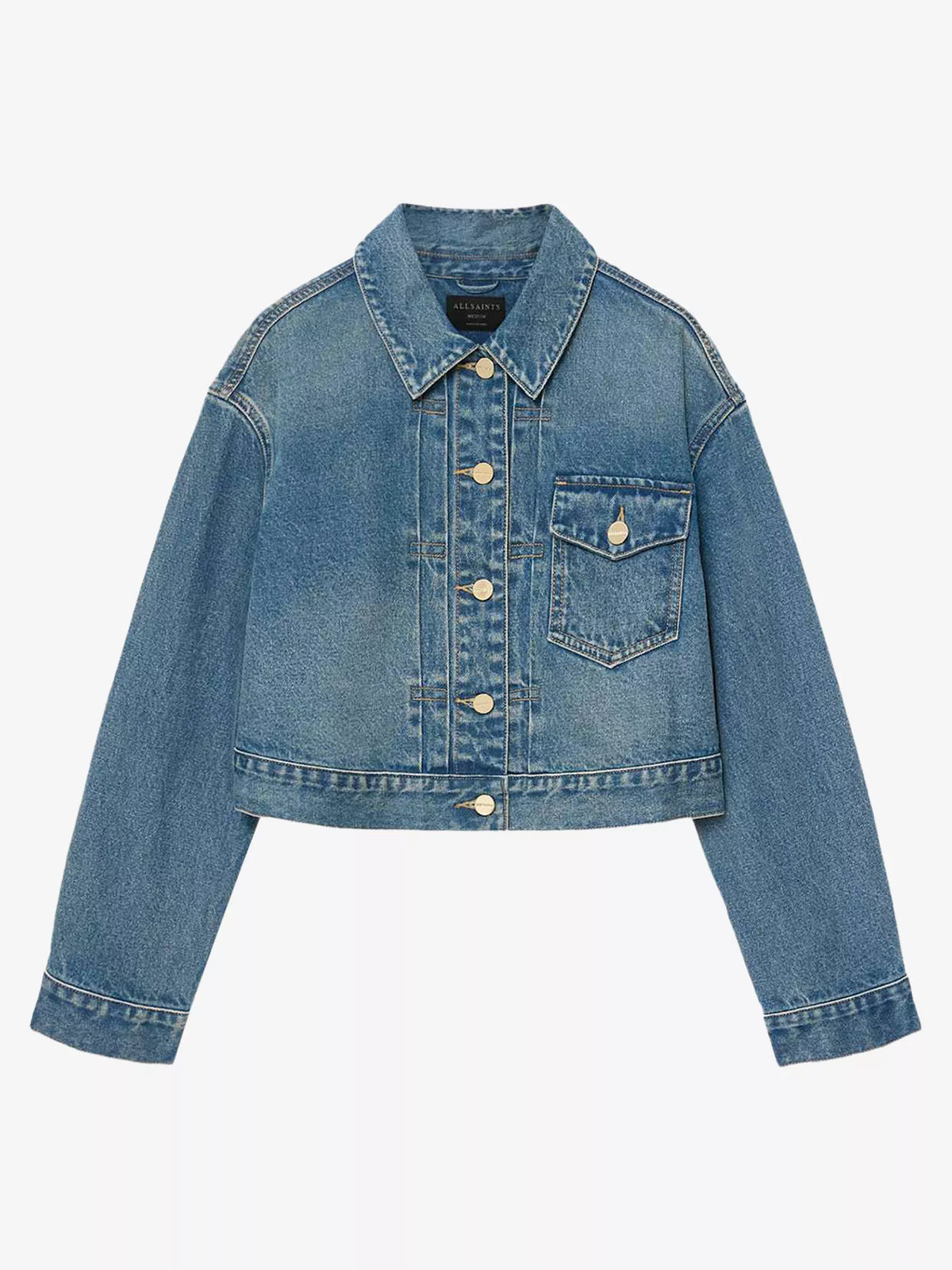 ALLSAINTS Cropped Length Denim Jacket