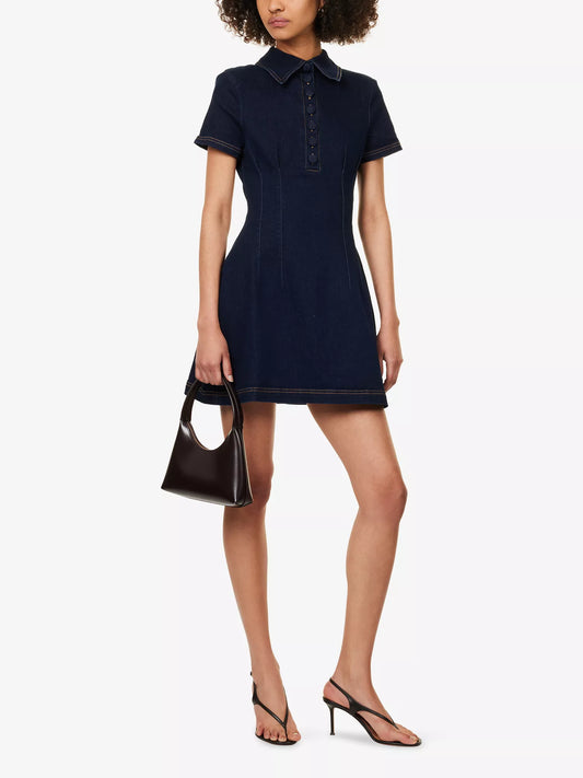 ODD MUSE Collared Denim Mini Dress