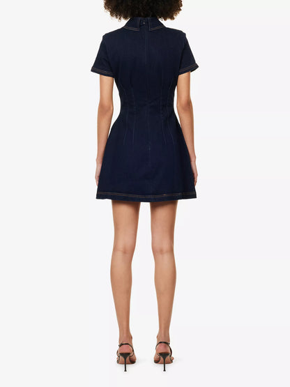 ODD MUSE Collared Denim Mini Dress