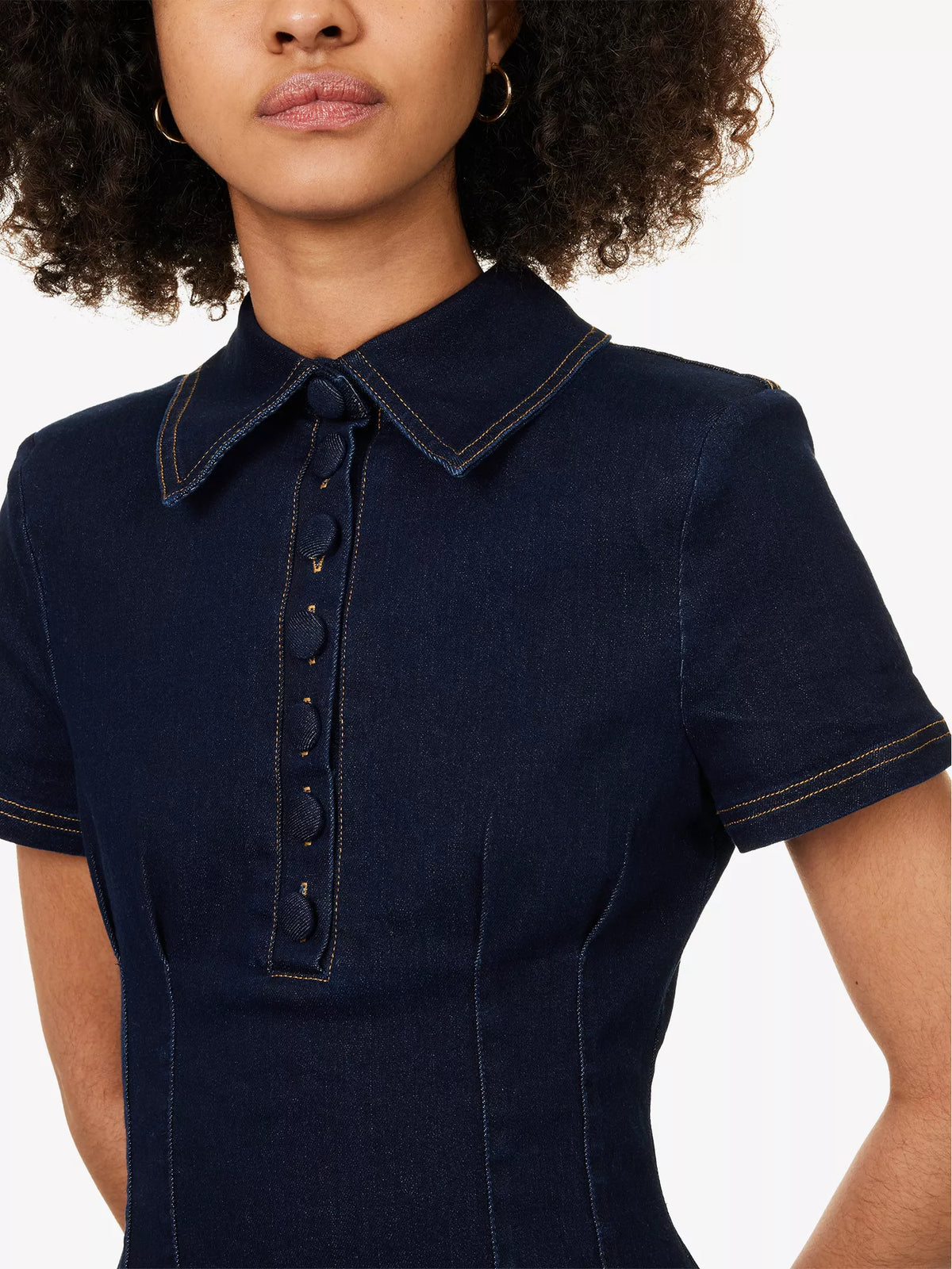 ODD MUSE Collared Denim Mini Dress