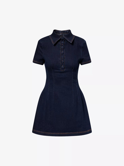 ODD MUSE Collared Denim Mini Dress