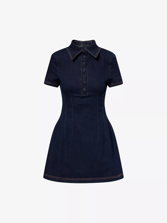 ODD MUSE Collared Denim Mini Dress