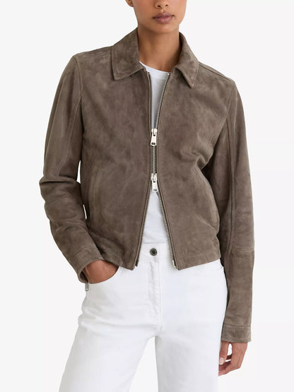 REISS Sorena Suede Jacket