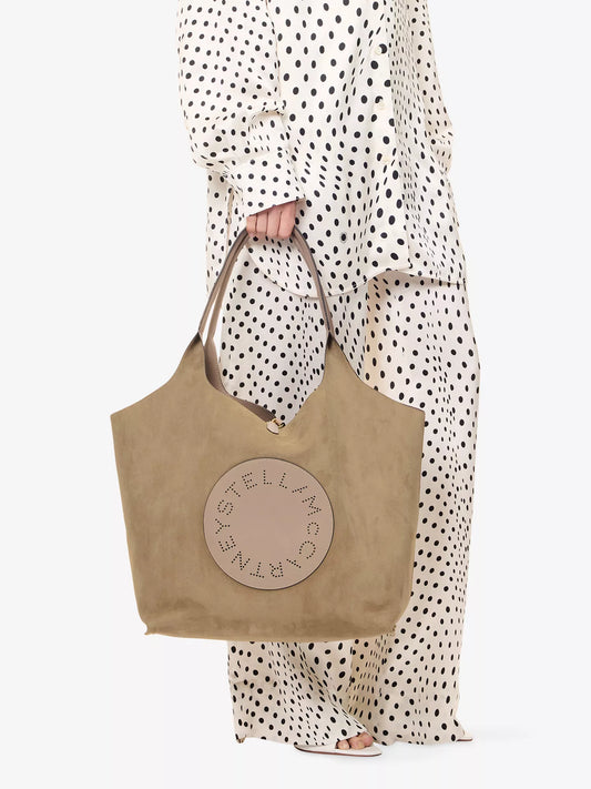 STELLA MCCARTNEY Perforated Vegan Suede Tote Bag