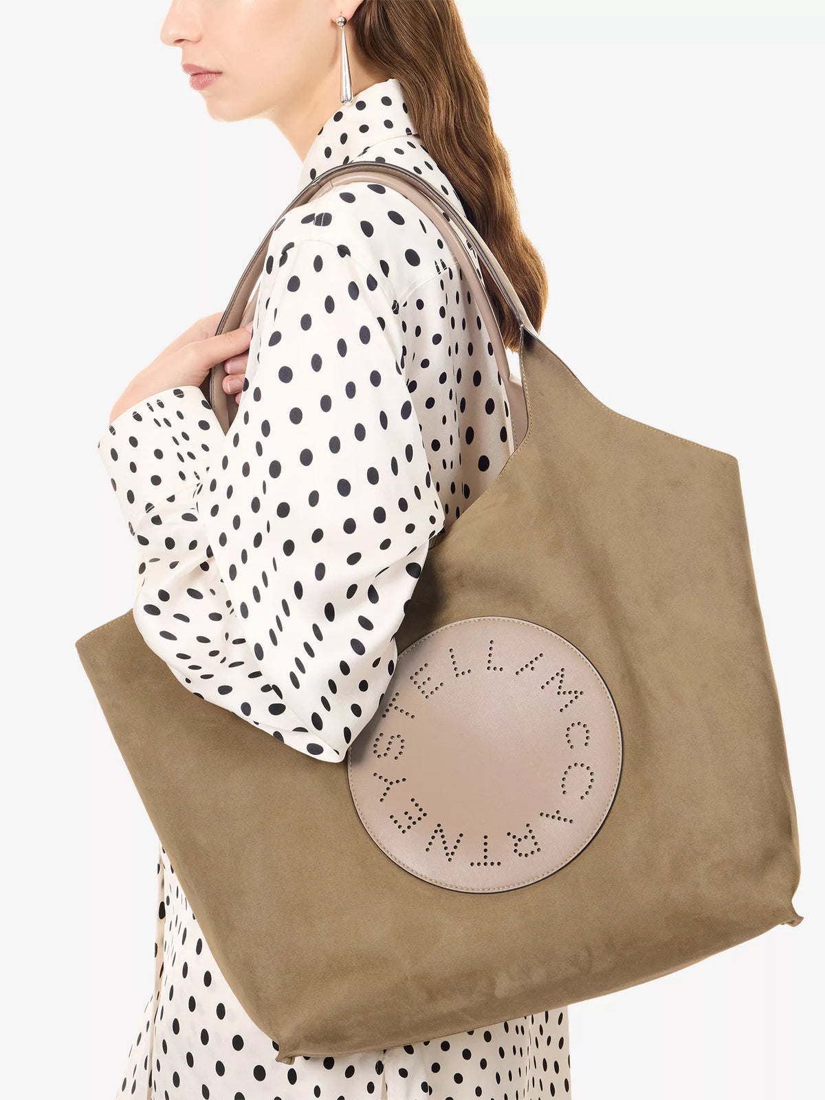 STELLA MCCARTNEY Perforated Vegan Suede Tote Bag