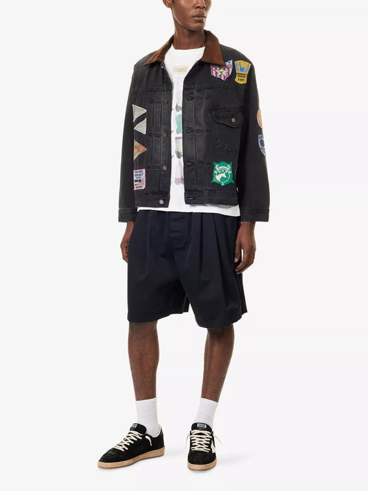 FOUND Patchwork Corduroy Collar Jacket
