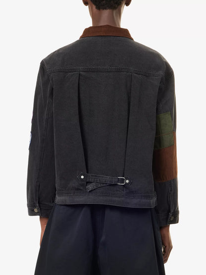 FOUND Patchwork Corduroy Collar Jacket