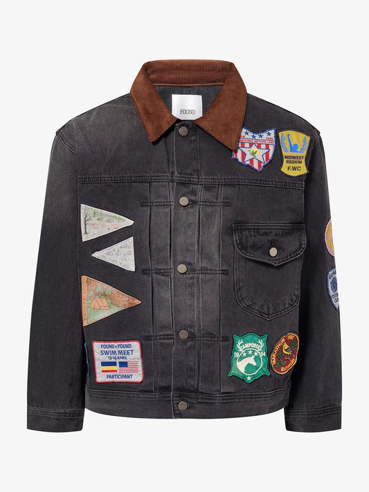 FOUND Patchwork Corduroy Collar Jacket
